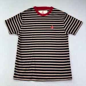 4 HUNNID T-Shirt Mens Large Black Yellow Striped‎ Ringer Tee YG Rap Spell-Out